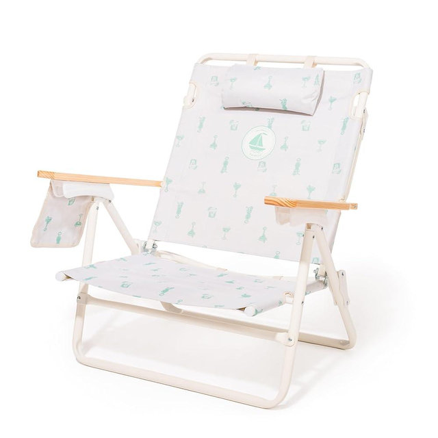Business & Pleasure Co. Margaritaville Manana Chair - Backpack Beach Chair, Lay Flat Reclining, Lightweight & Portable, Insulated Cooler Pocket, Last Mango Green Marg