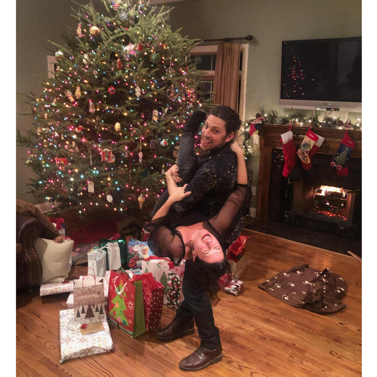 Getting Leah into the Christmas tradition!