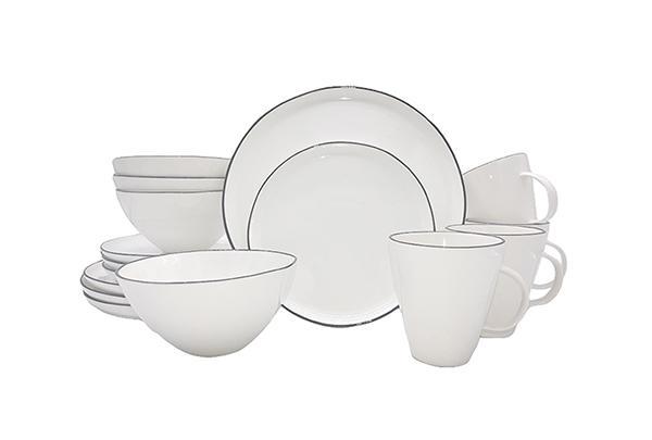 CANVAS HOME™ Abbesses 16-Piece Place Setting - Black