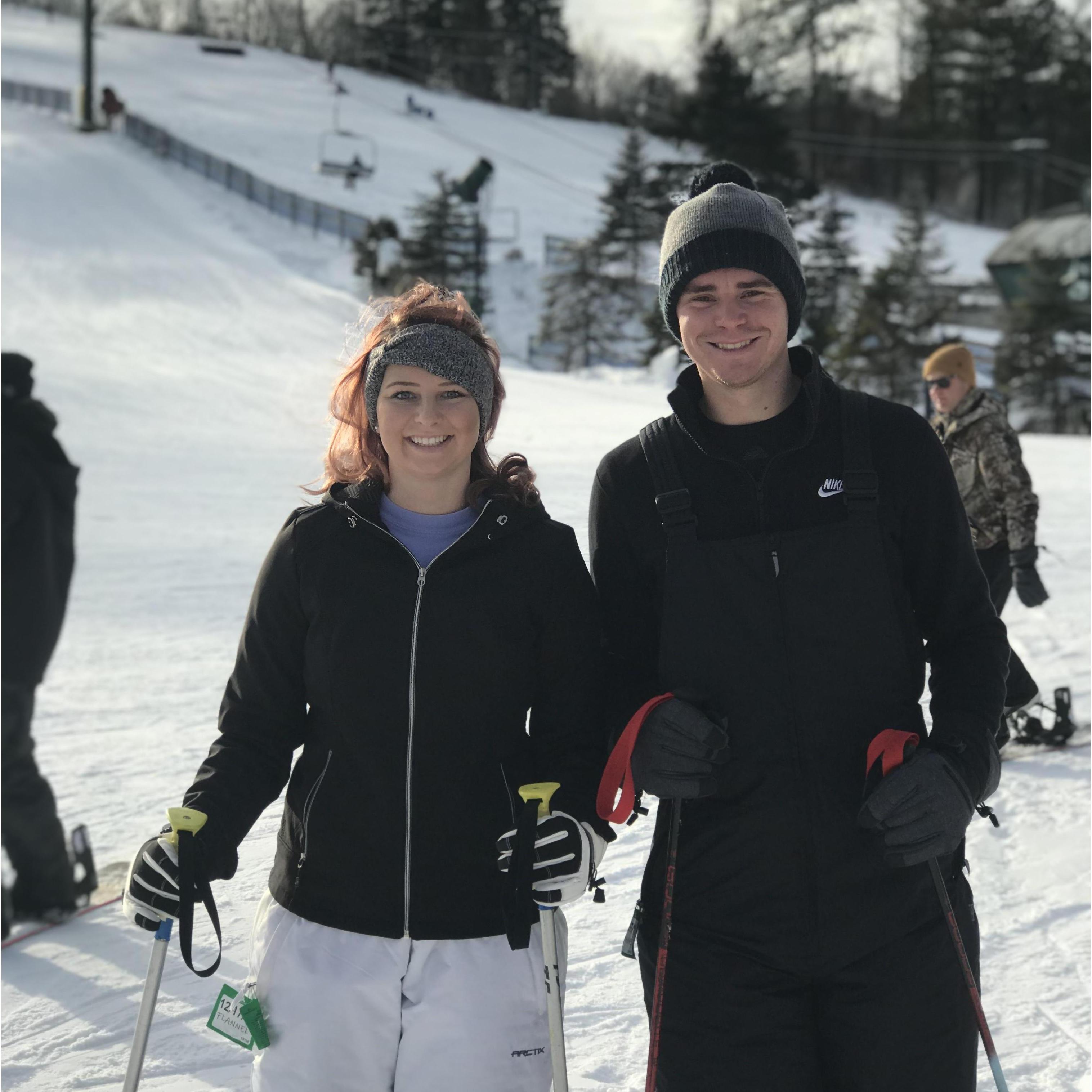 Snow skiing