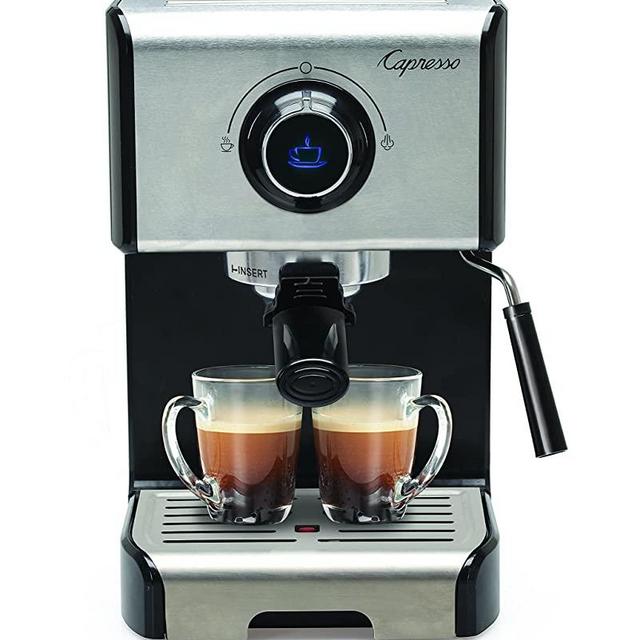 Capresso EC300 Cappuccino Espresso Machine, 42, Stainless Steel/Black