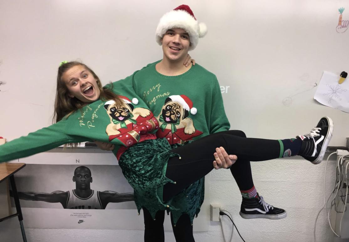 Ugly Christmas sweater twinning