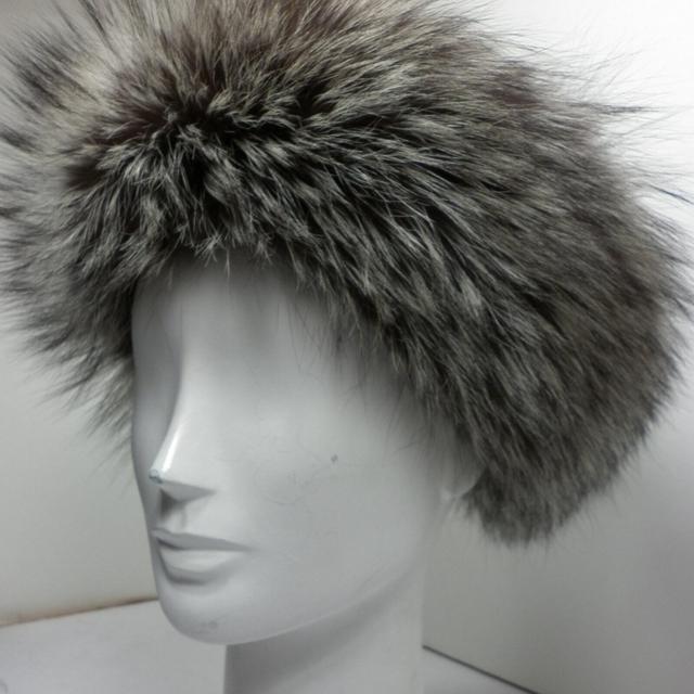 Silver Fox Fur Headband new Manufactured in US