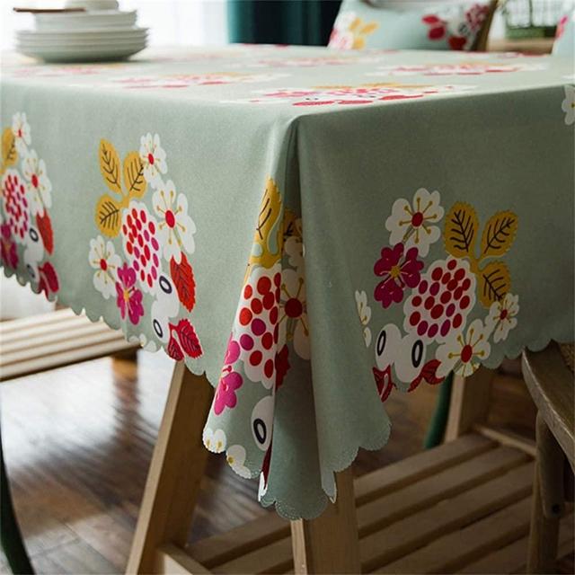 HOTNIU Floral Print Tablecloth, Oil-Proof/Waterproof/Wrinkle Free/Stain Resistant Polyester Tablecloth for Kitchen Room, Rectangle Tabletop Decoration Washable Tablecloth (130180 cm, Pattern#WNS)