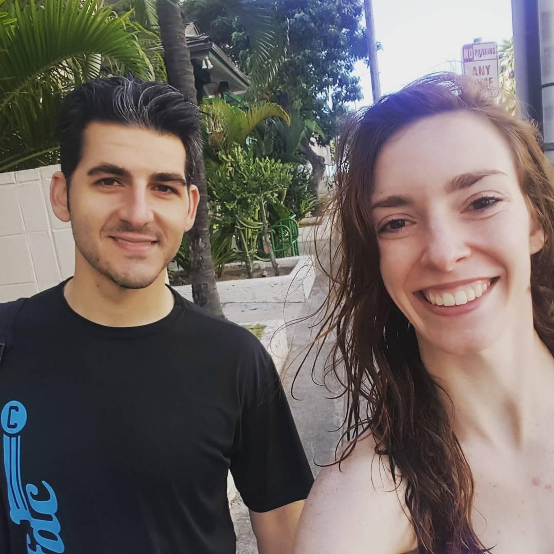 After our first surfing lesson on Waikiki beach