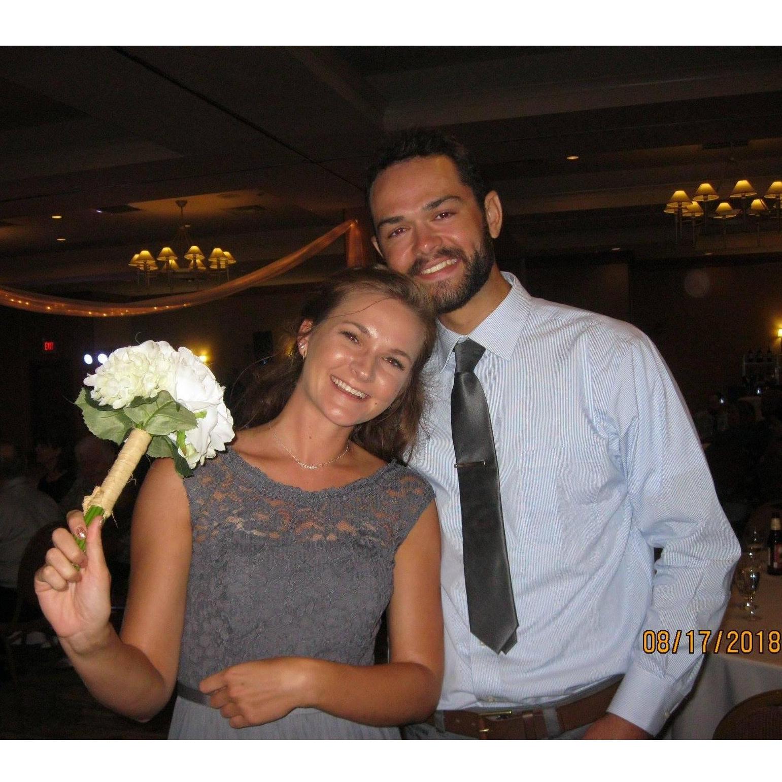Kristi caught the bouquet!