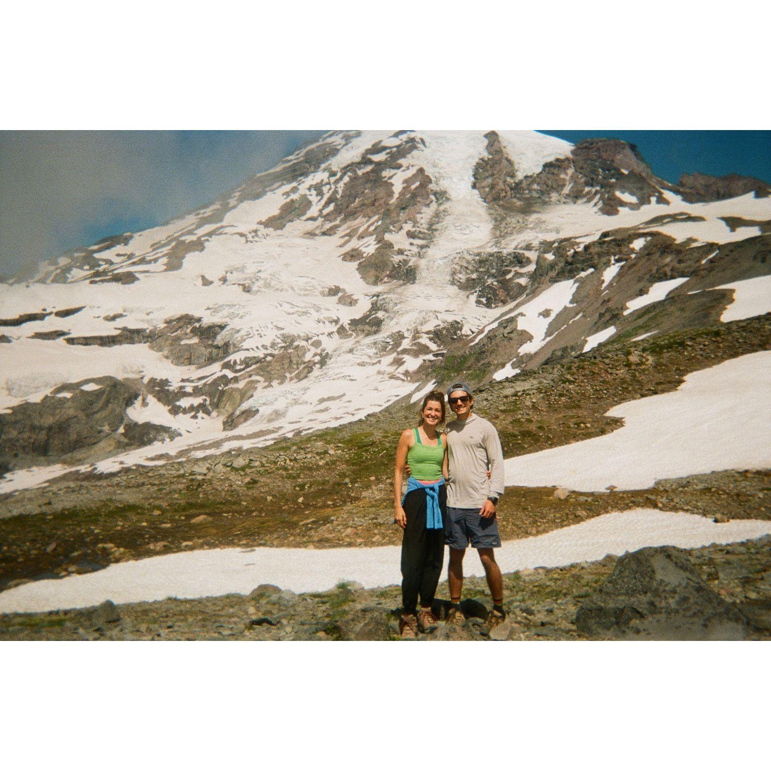 My first camping trip with Mr. Outdoors (Cam)! Standing in fron Mt. Rainier.