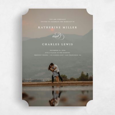 White Ticket Wedding Invitation - Willow Photo