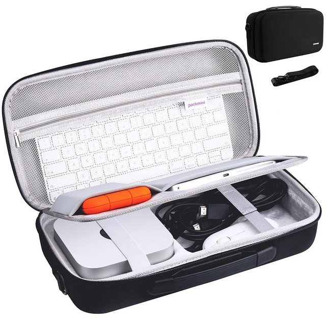 Travel Case for Apple Mac mini M4/M4 Pro - Mac mini M4 Case with Magic Keyboard/Trackpad Compartments | Portable Organizer for Business Travel,Mobile Office