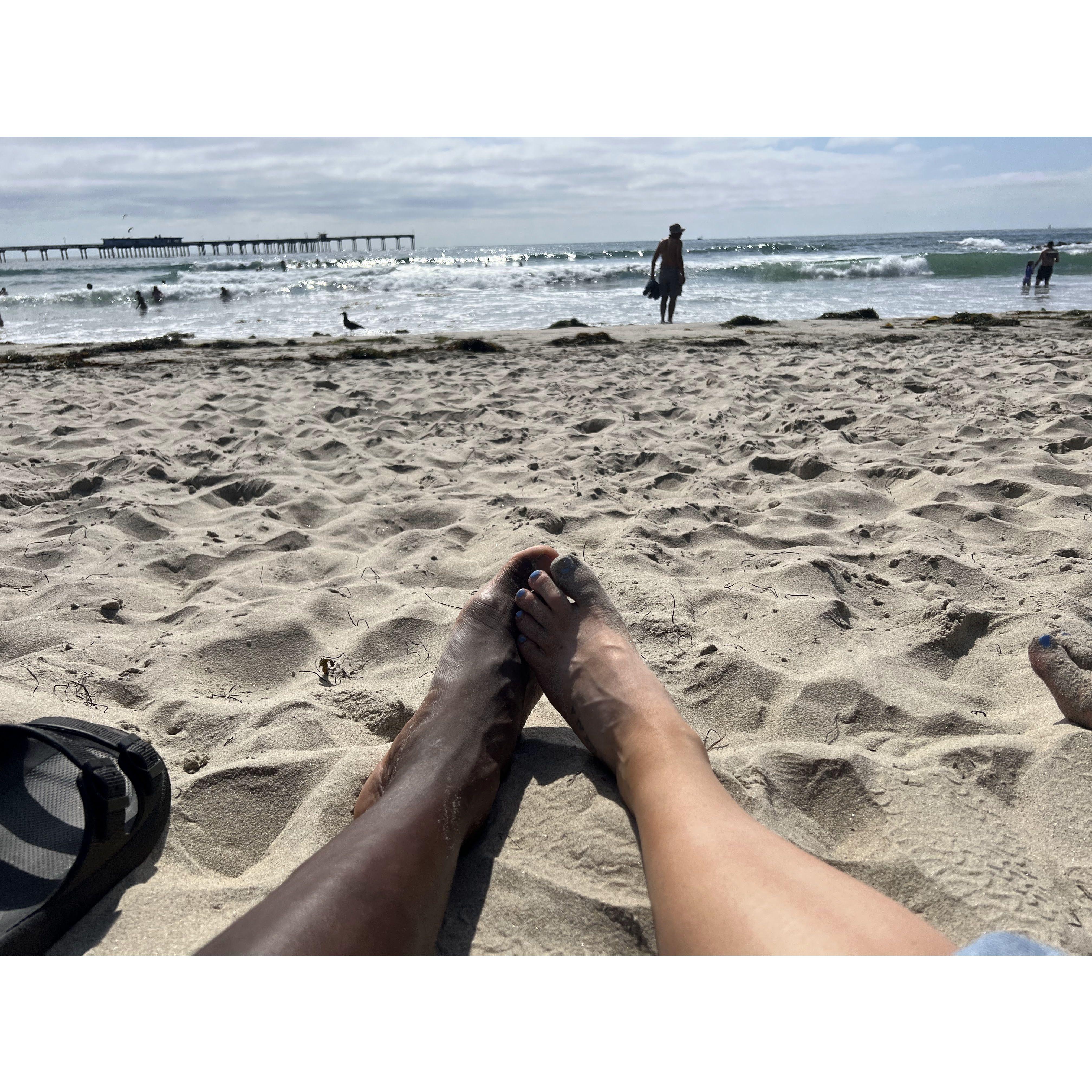 Napping on Ocean Beach... life was tough that day.