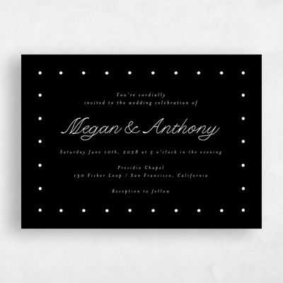 Black Standard Wedding Invitation - Lirael Landscape