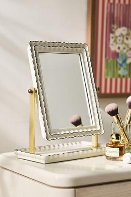 Philippa Wavy Scalloped Tabletop Vanity Mirror