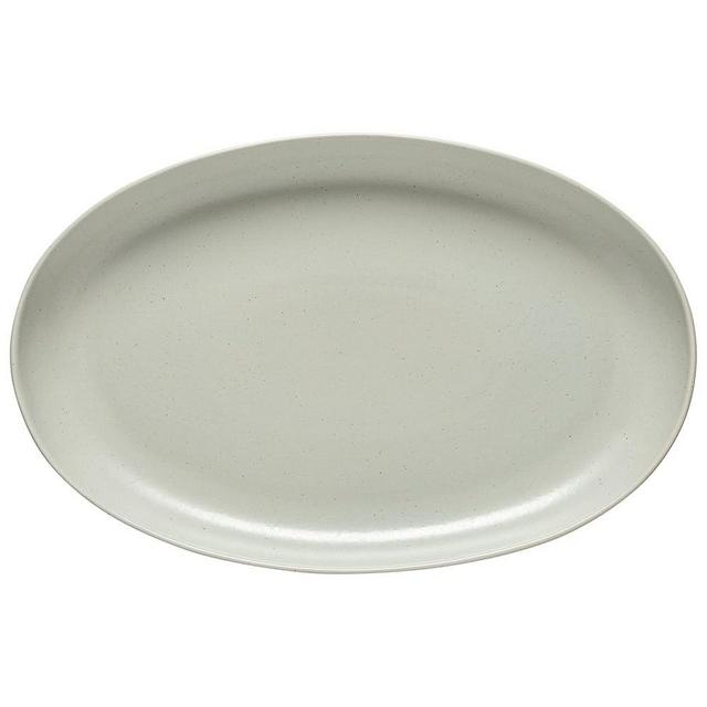 Casafina Ceramic Stoneware 16'' Oval Platter - Pacifica Collection, Oyster Grey | Microwave & Dishwasher Safe Dinnerware | Food Safe Glazing | Restaurant Quality Tableware