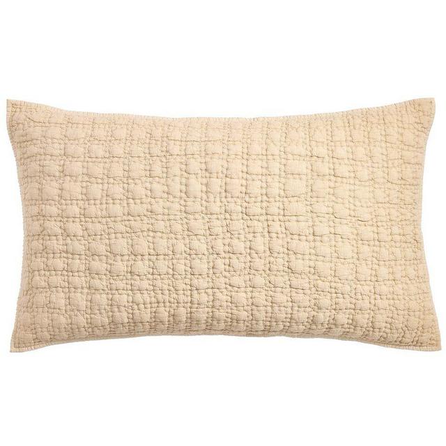 Linen Garment Wash Quilted Shams, Flax, King