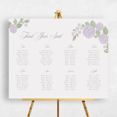 Purple Wedding Sign - Giselda Seating Chart