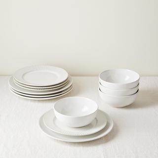 Stoneware 12-Piece Dinnerware Set, Service for 4