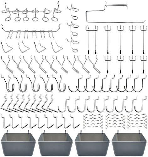 Peg Board Hooks Accessories, Pegboard Bins, Organizer, for Garage, 120pcs