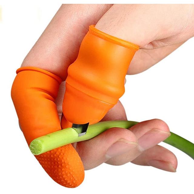 Fruit and Vegetable Picking Potted Plants Trim Silicone Thumb Knife Set Picking Portable Knife Garden Tools (2)