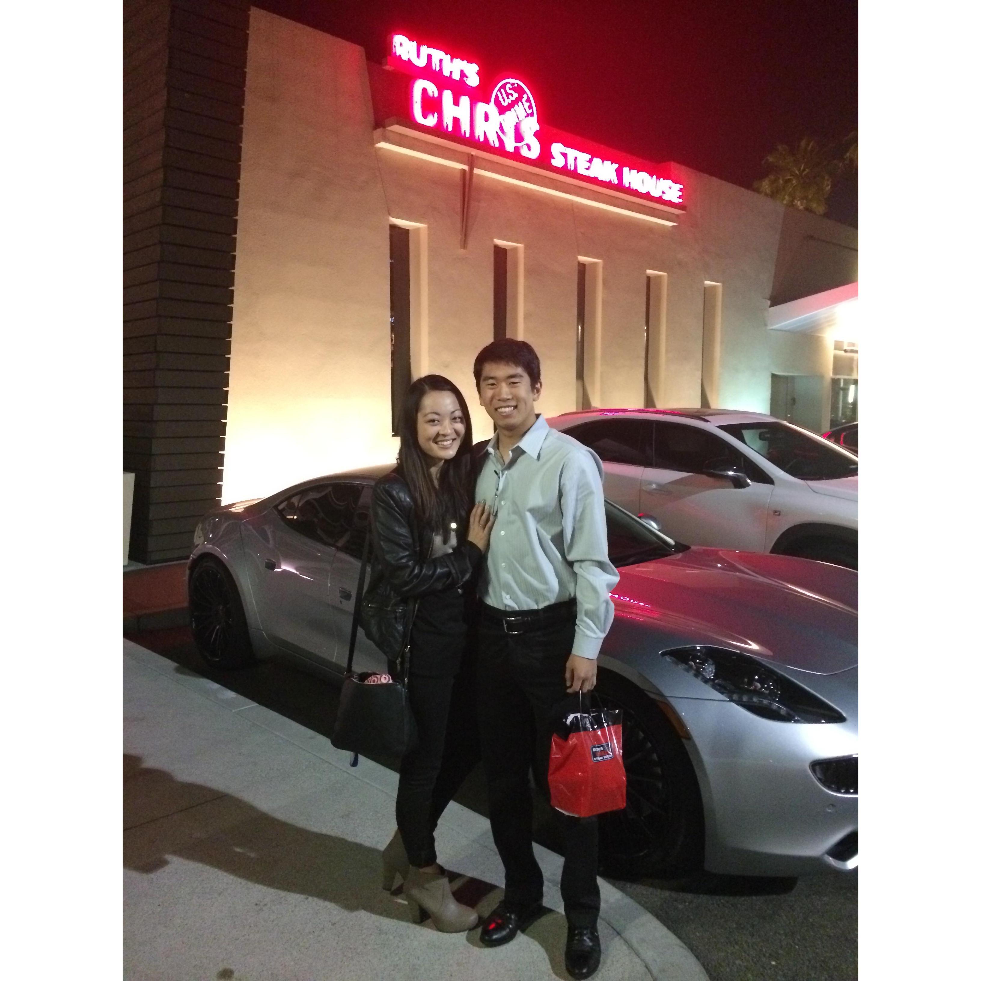 Celebrating our first dating anniversary at Connor's (I mean... "our") favorite restaurant;)