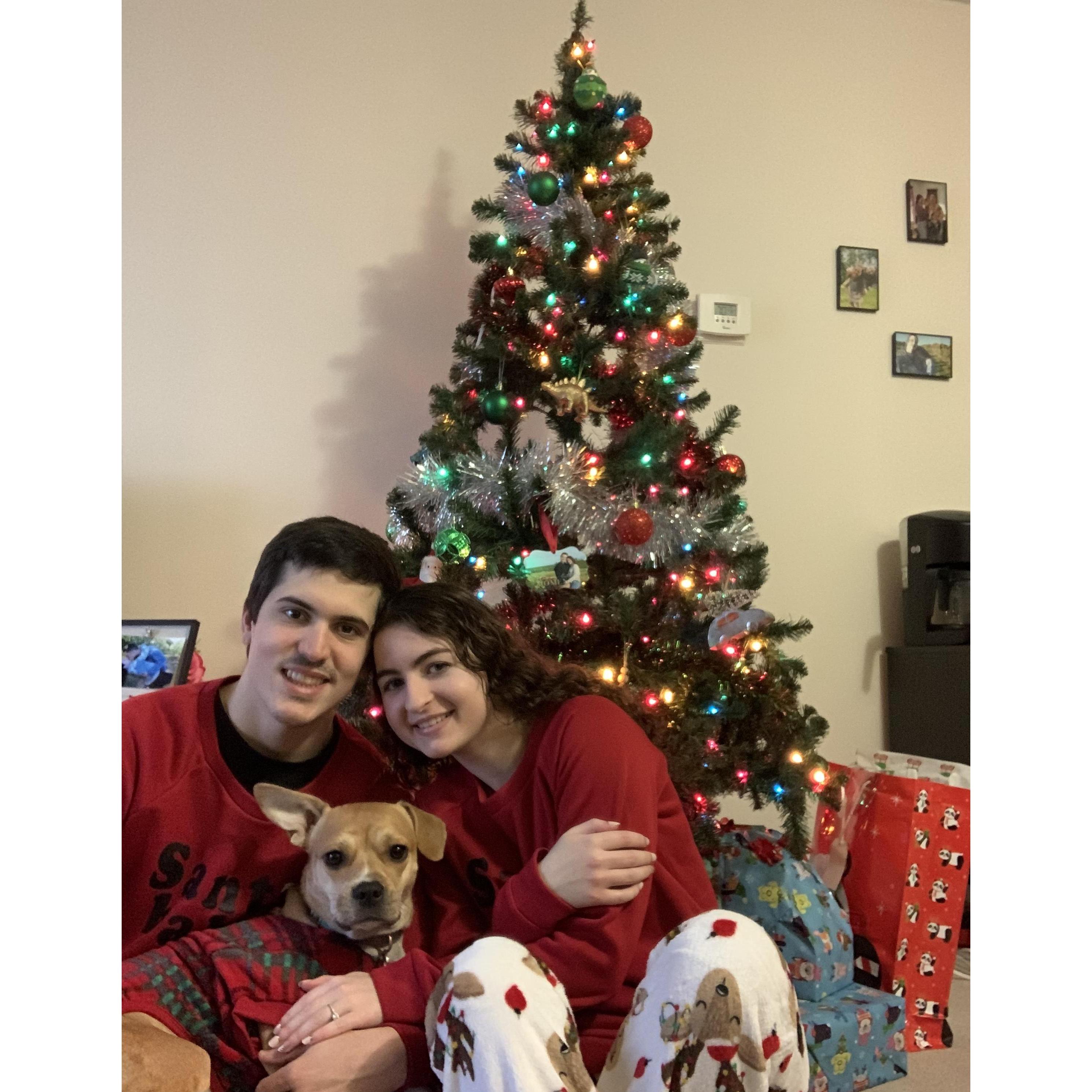 Christmas 2021 in our first apartment together.