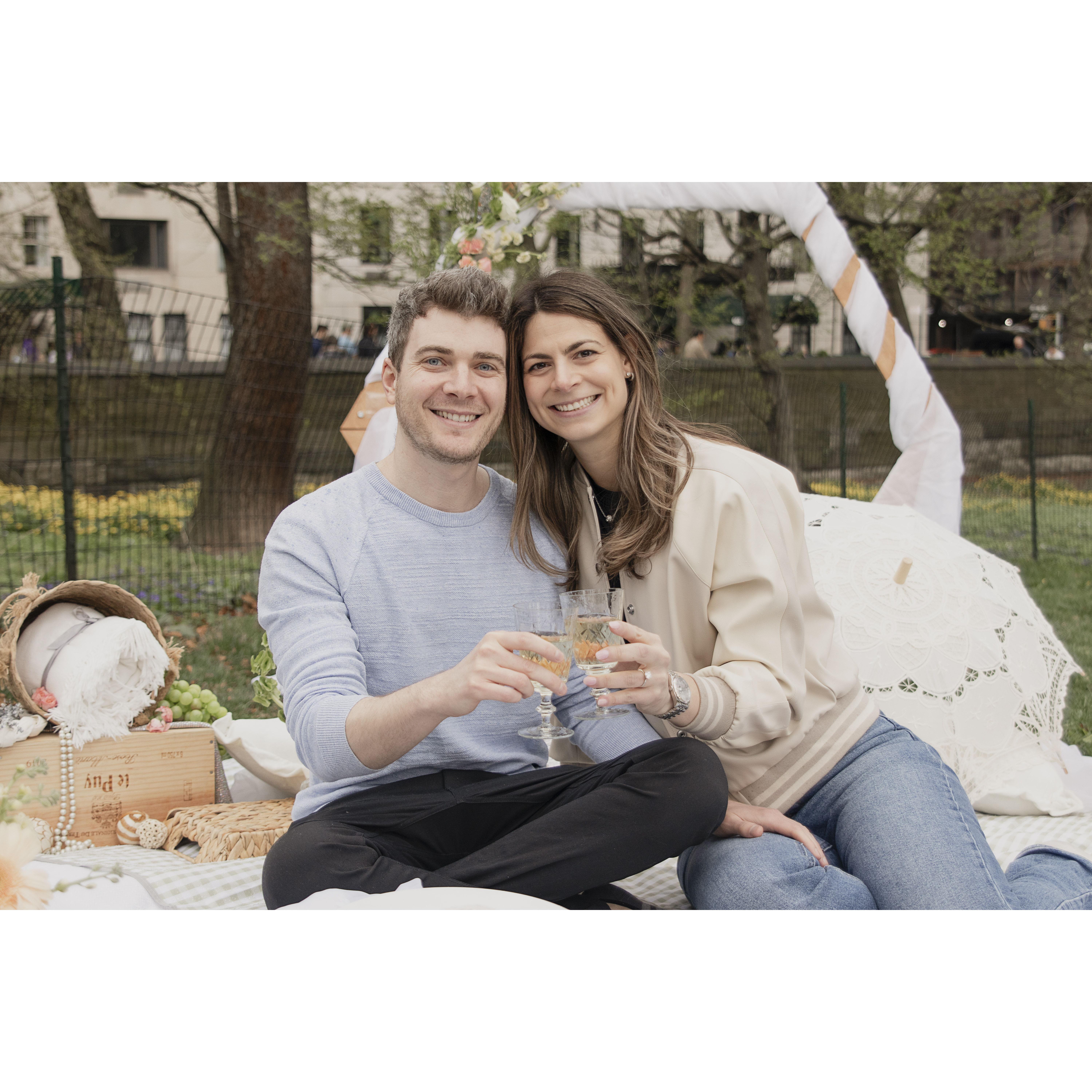 We got engaged. It rained a little