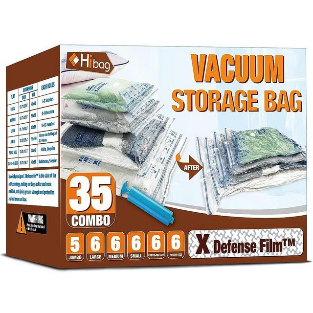 Vacuum Storage Bags, Space Saver Vacuum Seal Storage Bags 35-Pack Sealer Bags for Clothes, Clothing, Bedding, Comforter, Blanket (35C)