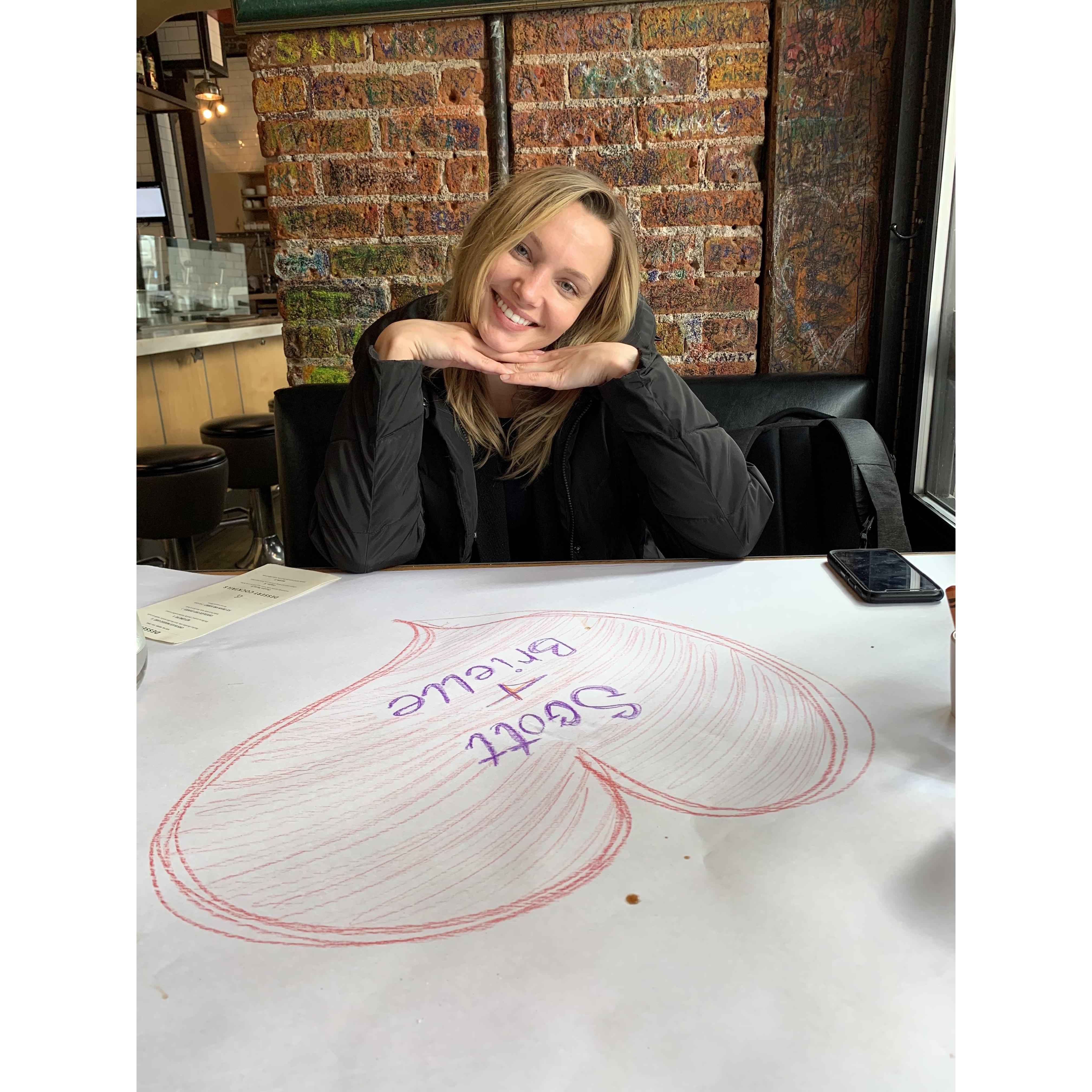 This is still Scott’s phone wallpaper 🥰 just us bein cute on a lunch date during the week.