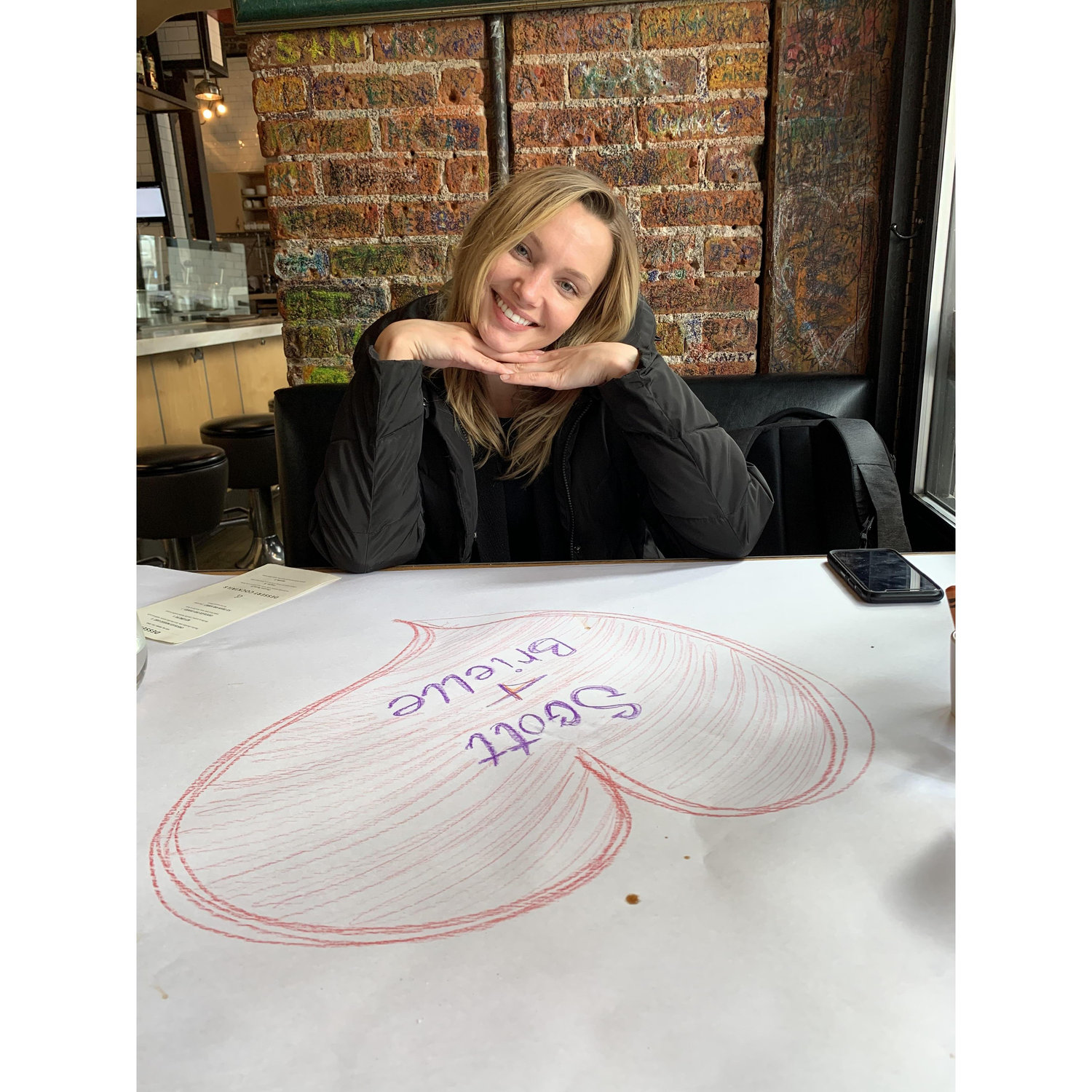 This is still Scott’s phone wallpaper 🥰 just us bein cute on a lunch date during the week.