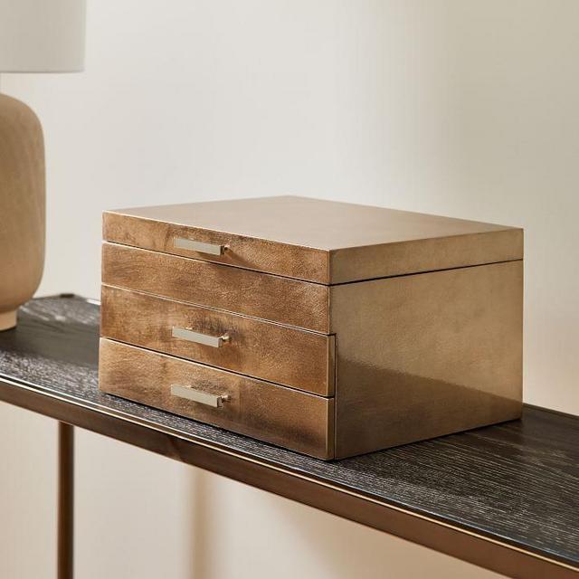Mid-Century Champagne Lacquer Jewelry Box - Grand