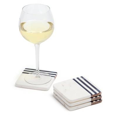 Marble/Wood Coasters - Set of 4 - Go Home