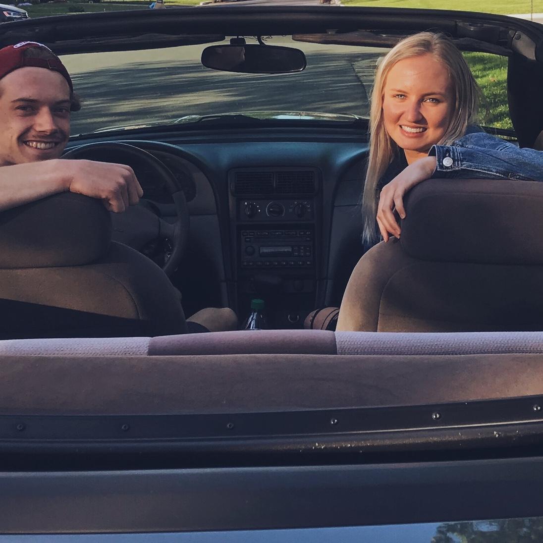 Rides in John and Cindy’s mustang!!