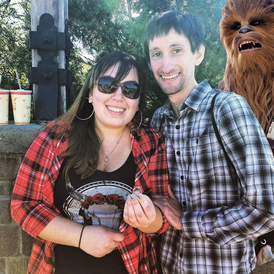 01.24.17 The Day We got Engaged right in front of Belle's Castle - oh also Jen Wex added a Chewy