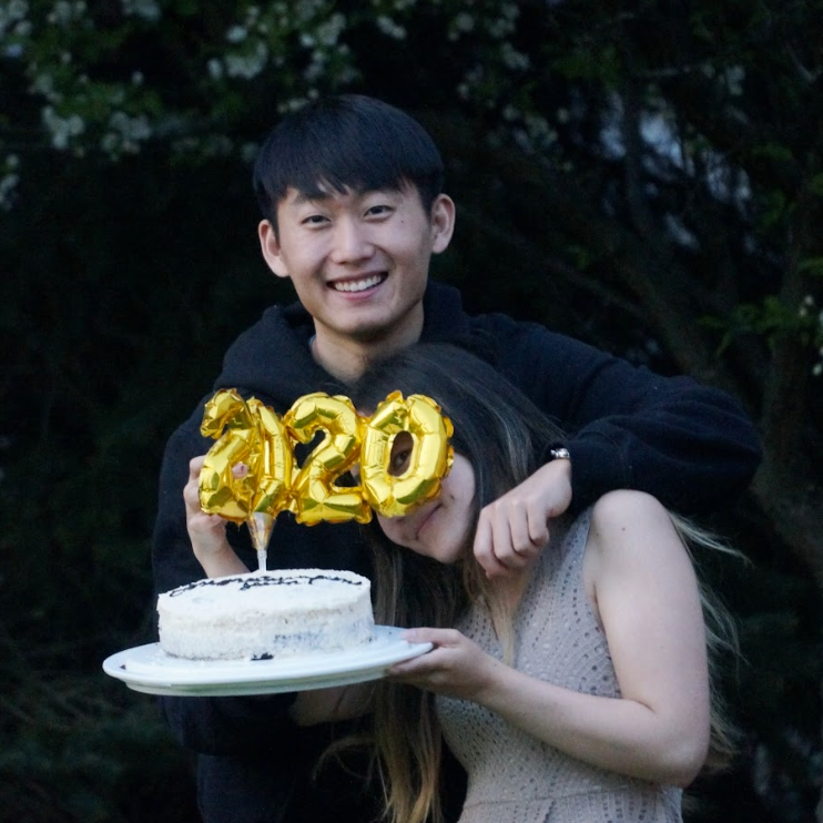 May 2020 - Celebrating Yoon's graduation from Columbia while quarantining in Michigan