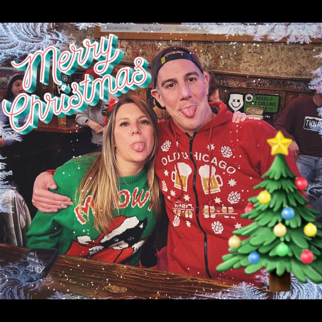 First of many Christmas cards to come (and yes, we like to stick our tongues out in pictures)
