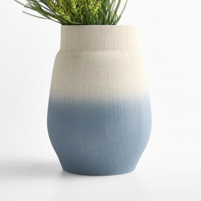 Harbour Large Blue Ombre Porcelain 13" Vase