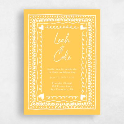 Yellow Wedding Invitation - Ceres Portrait