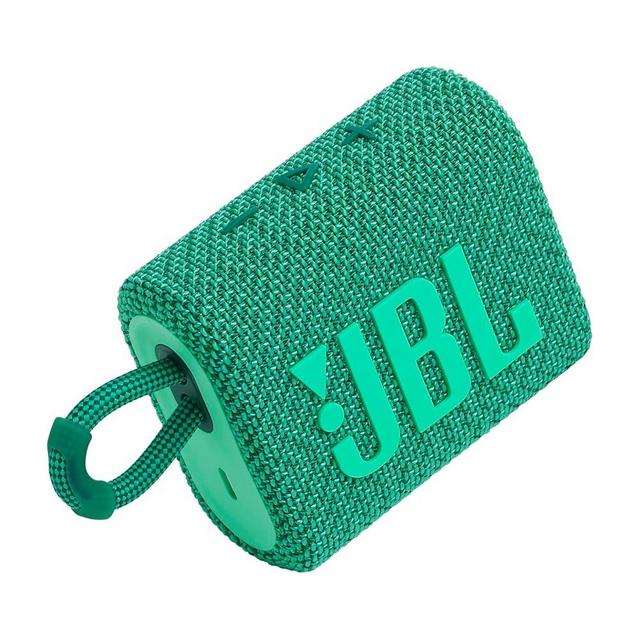 JBL Go 3 Eco: Portable Speaker with Bluetooth, Built-in Battery, Waterproof and Dustproof Feature - Green