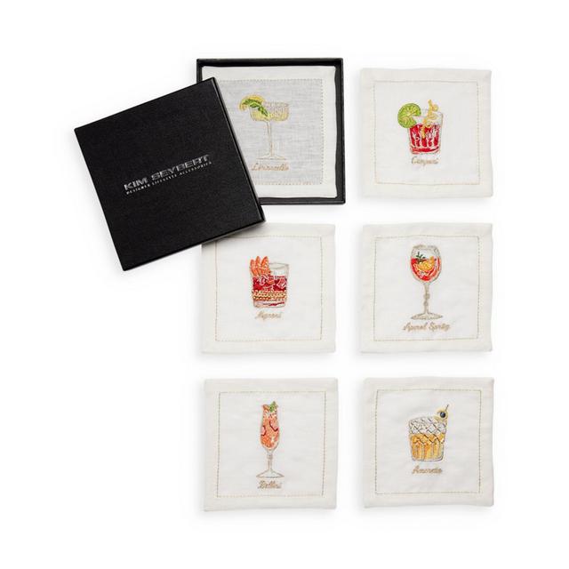 Kim Seybert Italian Spritz Linen Cocktail Napkins, Set of 6 - Exclusive