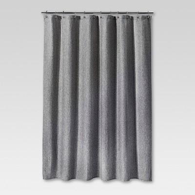 Heathered Waffle Shower Curtain Gray - Threshold™