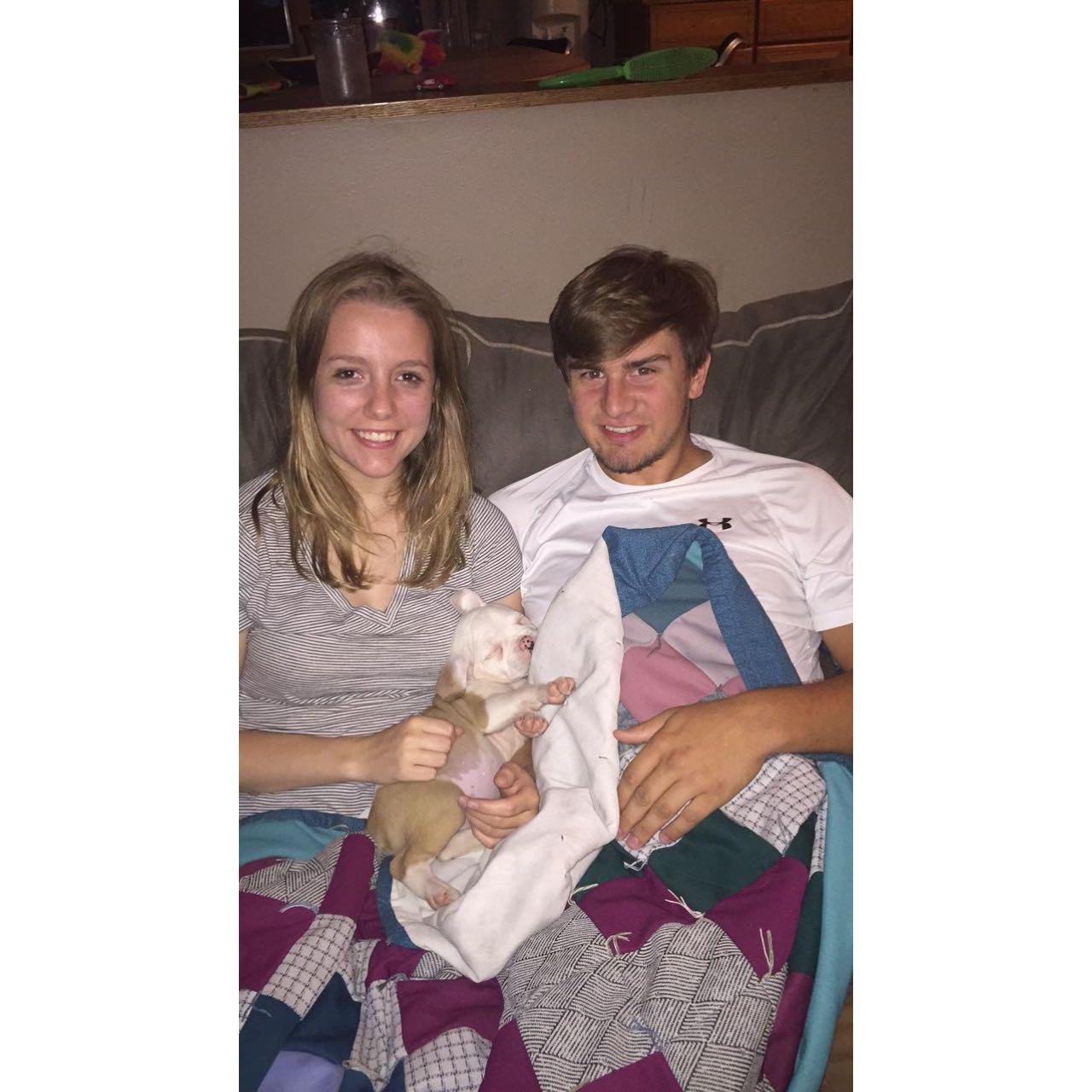 The first weekend we moved into our apartment and visiting baby Mack (Megan's replacement)