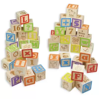 Maxim© Preschool Collection 40-Piece ABC Wooden Block Set