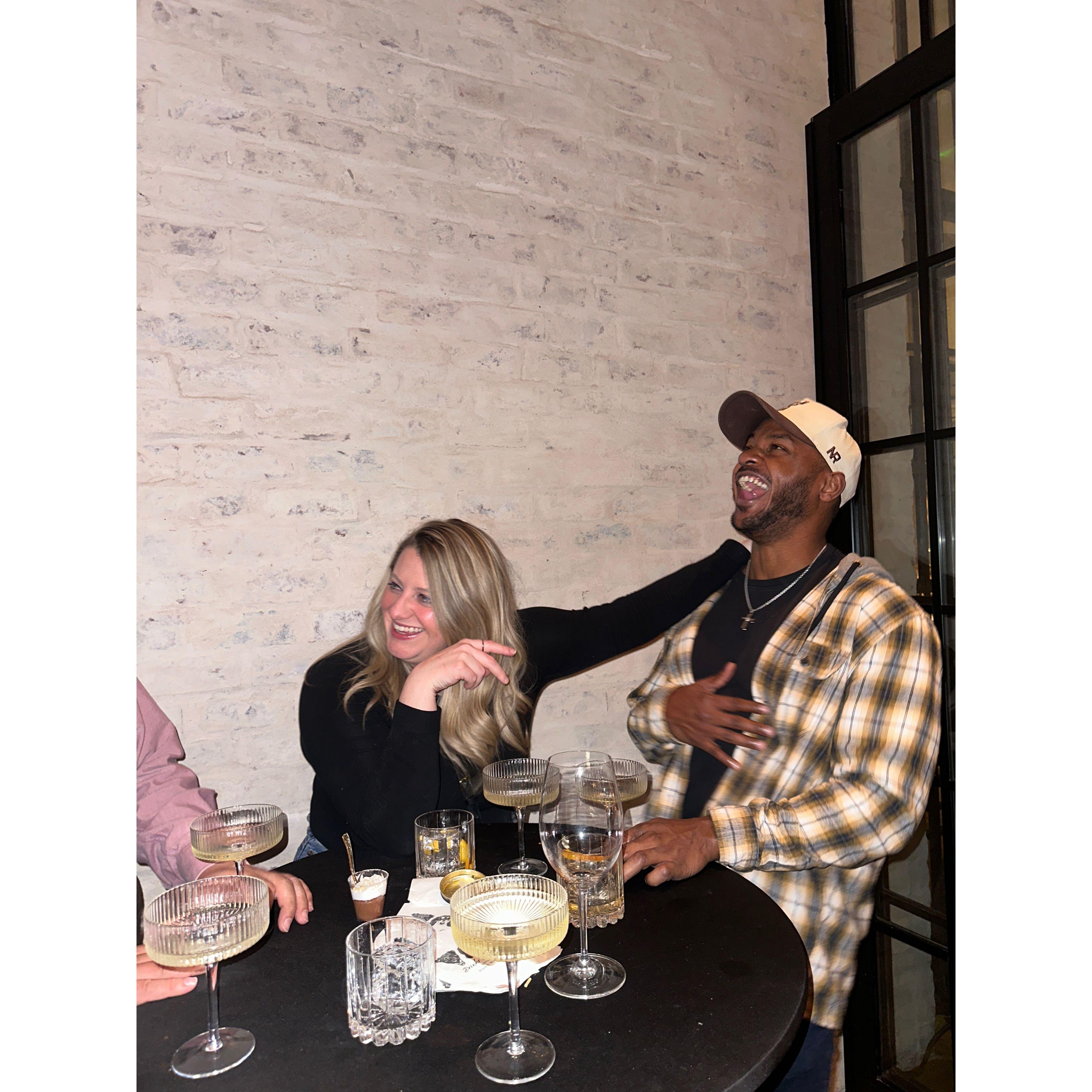 Our first engagement party together. Clearly we had a great time!