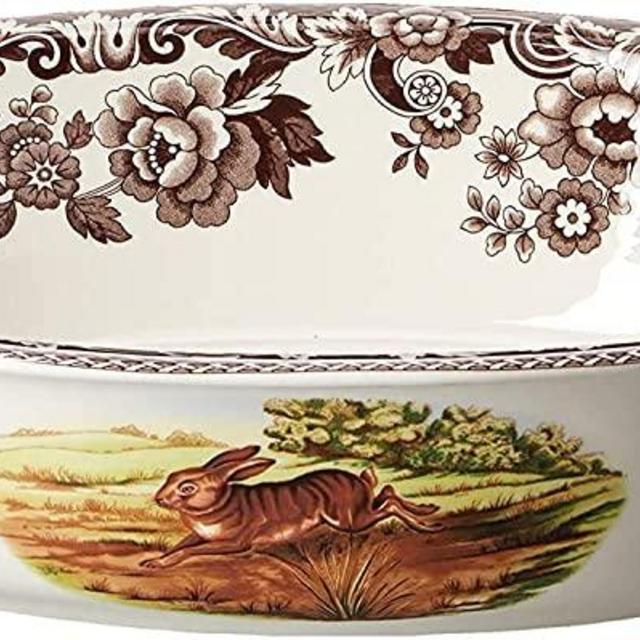 Spode Woodland Rabbit Oval Rim Dish