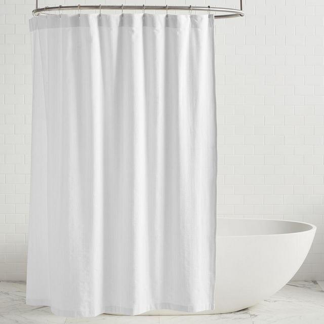 White Noah Textured Shower Curtain, 72"