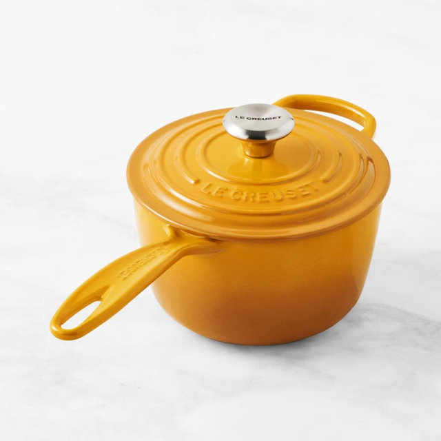 Le Creuset Signature Enameled Cast Iron Saucepan, 1 3/4-Qt., Nectar