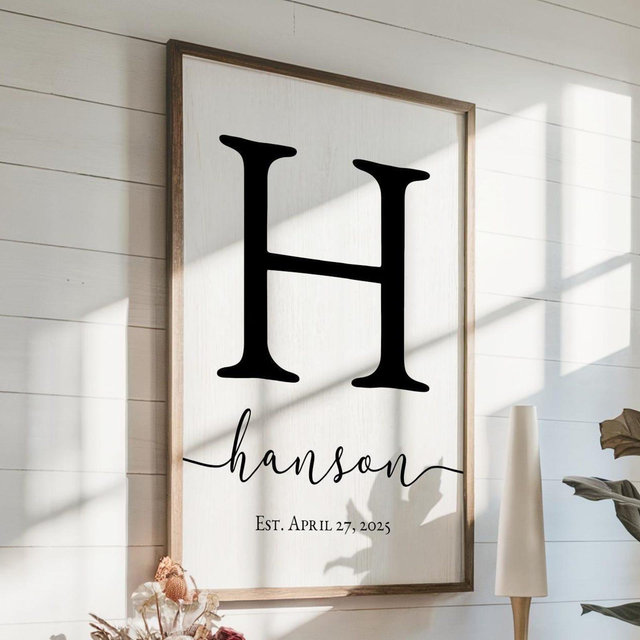 Personalized Family Name Sign - Custom Wooden Monogram - Perfect for Weddings, Anniversaries, Housewarmings - Handmade Rustic Decor