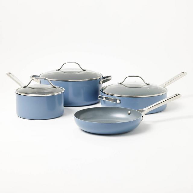 7pc Nonstick Ceramic Coated Aluminum Cookware Set Blue - Figmint™