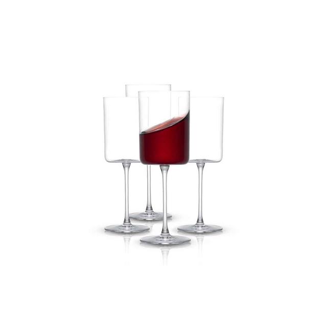 JoyJolt Claire Crystal Red Wine Glasses – Set of 4 - 14-Ounce Wine Glass Set