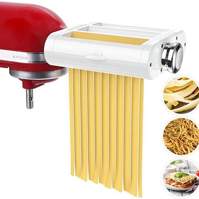 ANTREE Pasta Maker Attachment 3 in 1 Set for KitchenAid Stand Mixers Included Pasta Sheet Roller, Spaghetti Cutter, Fettuccine Cutter Maker Accessories and Cleaning Brush
