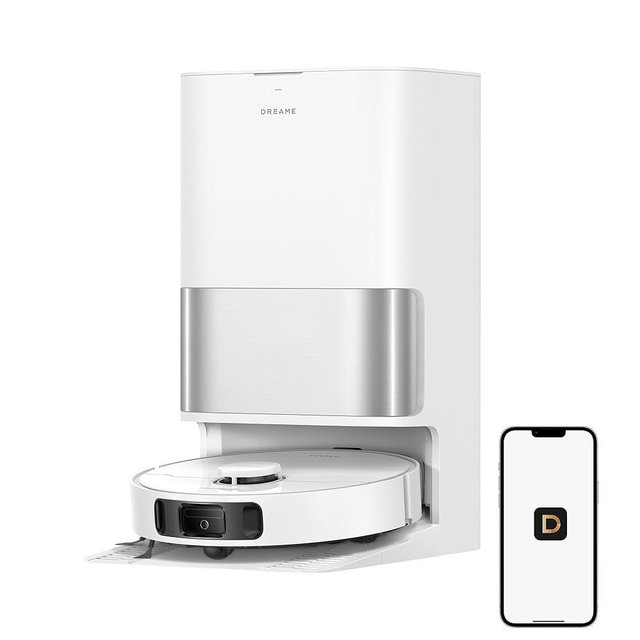 DREAME D30 Ultra CE Robot Vacuum and Mop with Auto Dust Emptying, 25,000Pa Suction, 0.41in Mop Lifting, Multifunctional Base Station, Mop Self-Washing, Smart Obstacle Avoidance, White